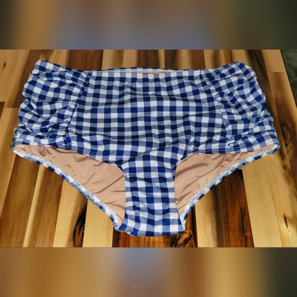 Jessica Rey Swim Sz XL Women's High Waisted Shirred Swim Bottoms / Shorts